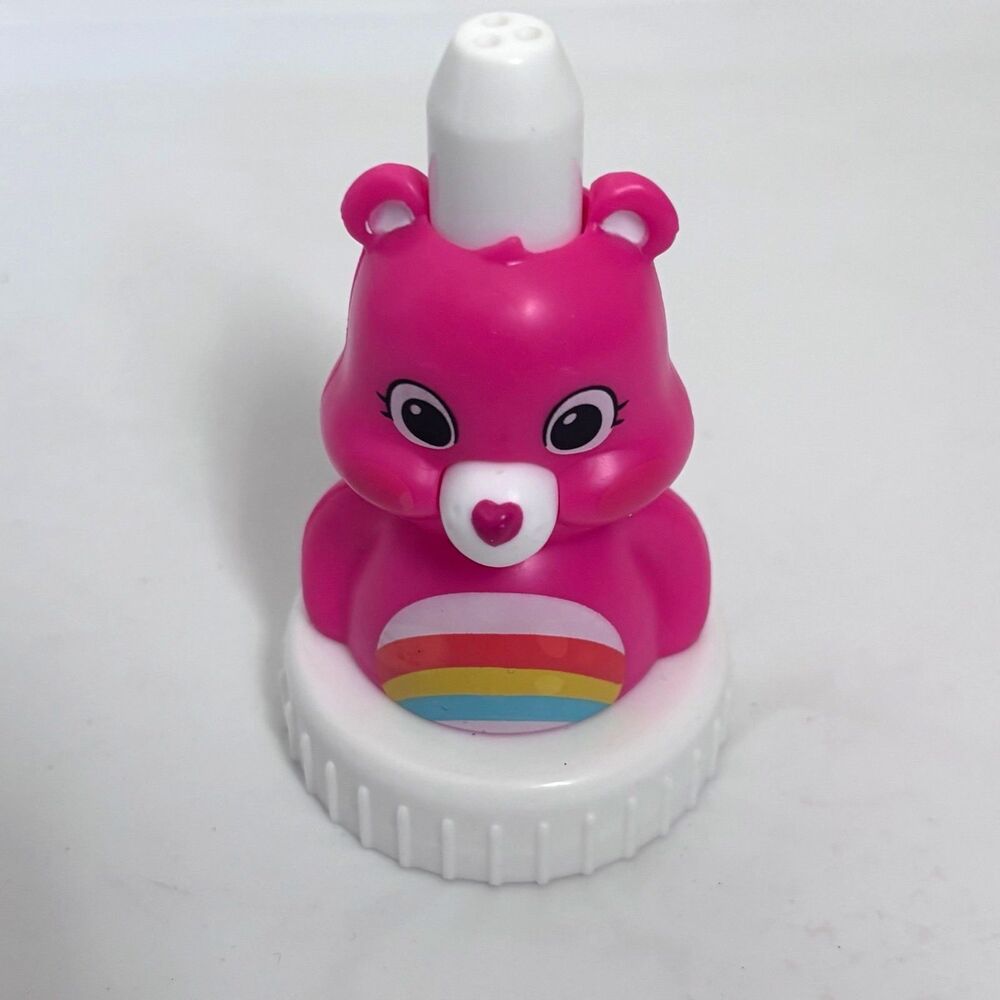 Good 2 Grow Juice Bottle Topper Care Bears Cheer Bear Pink Rainbow Spout Lid